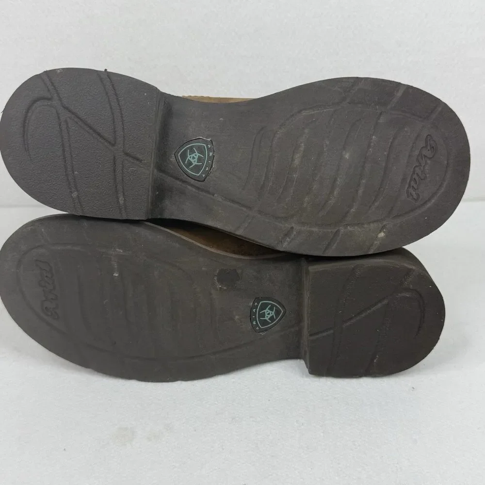 Ariat Women's Fatbaby Western Boots Short Brown Teal Embroidery Size 6.5